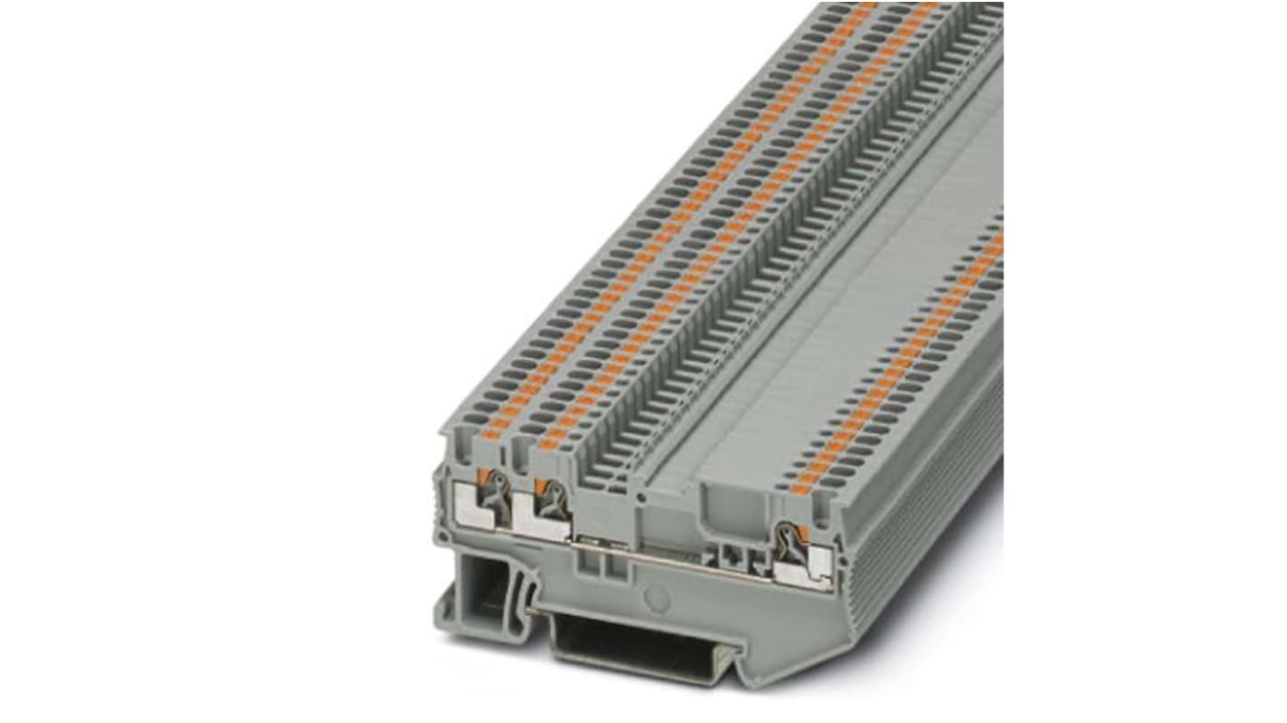 Bloc de jonction rail DIN Phoenix Contact PT 1.5/S-TWIN-MTD, Enfichable, Gris