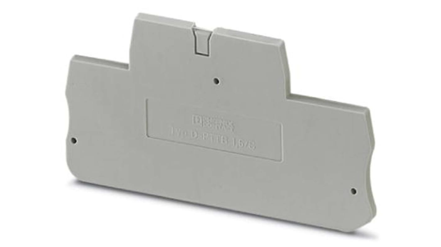 Phoenix Contact D-PTT 2.5-2MT-0.8 Series End Cover for Use with DIN Rail Terminal Blocks