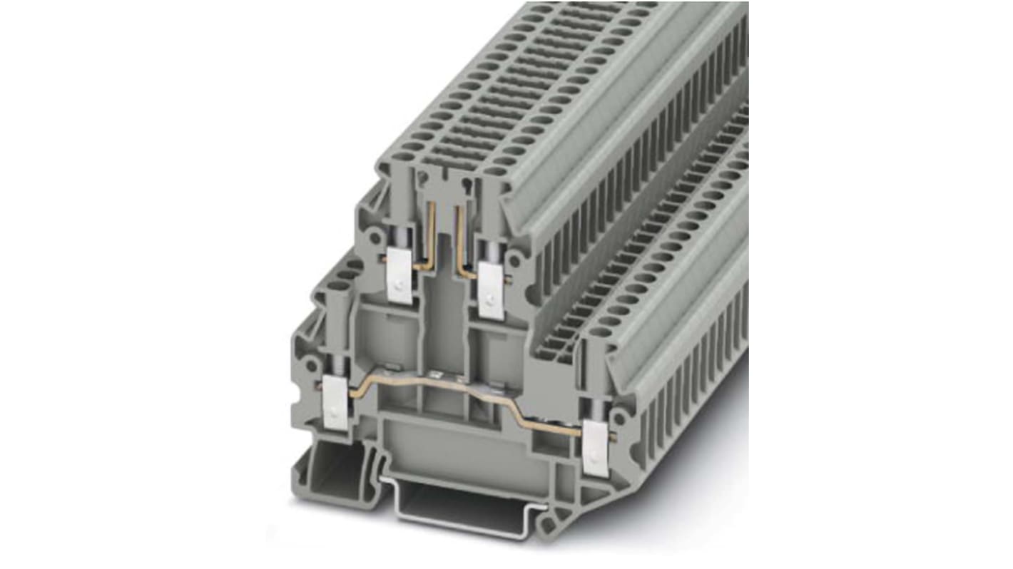 Phoenix Contact CLIPLINE UTTB Series Grey DIN Rail Terminal Block, Screw Termination