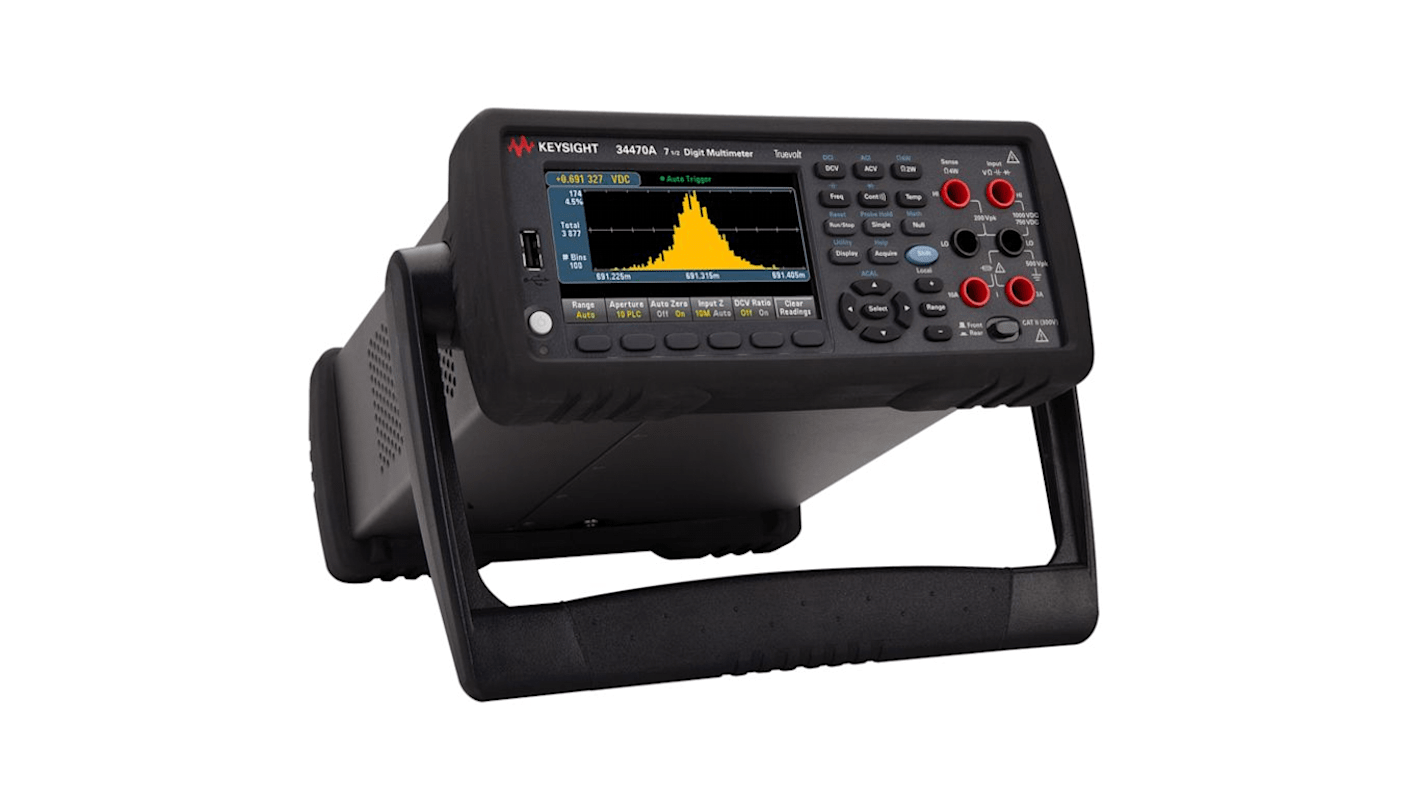 Multímetro de banco Keysight Technologies 34470 A, calibrado RS, 1000V ac/1000V dc, 10A ac/10A dc, TRMS, CAT II