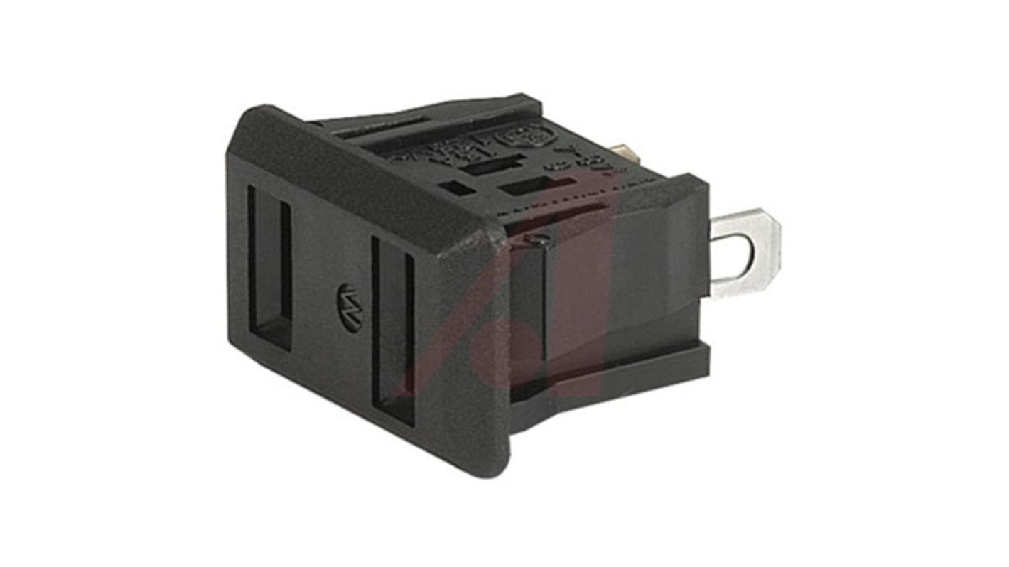 Conector IEC hembra Schurter, Recto, Encaje a Presión, 125 V, 250 V., 15A