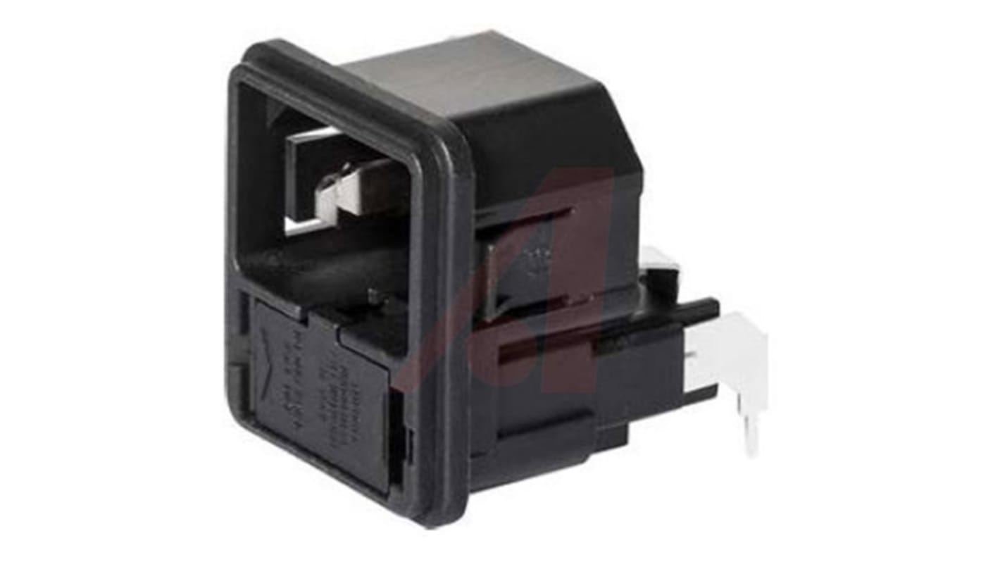 Schurter C14 Snap-In IEC Connector Male, 10A, 250 V, Fuse Size 5 x 20mm