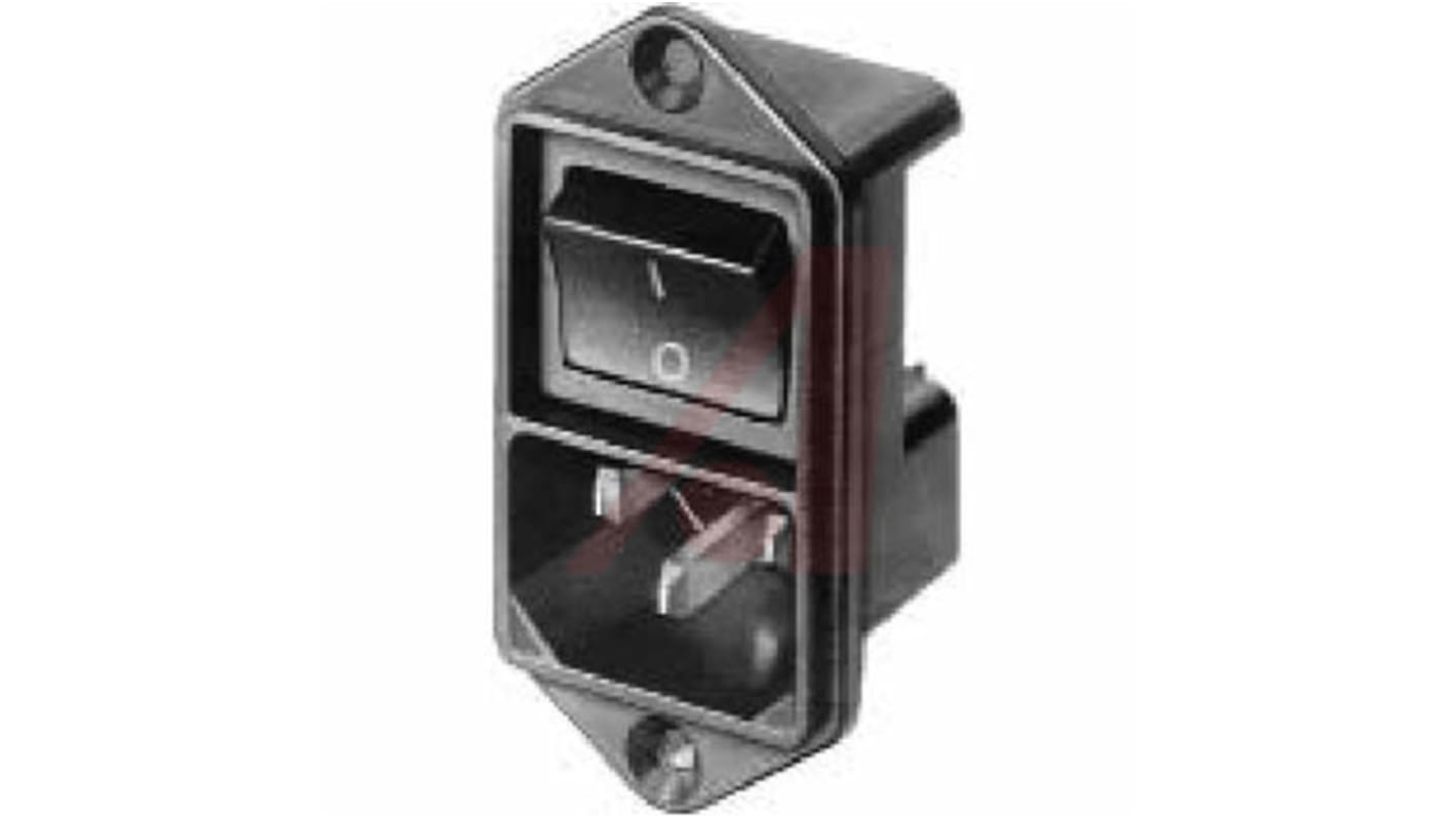 Conector IEC C14 macho Schurter, Montaje en Panel, 250 V, 10A, con interruptor de 2 polos