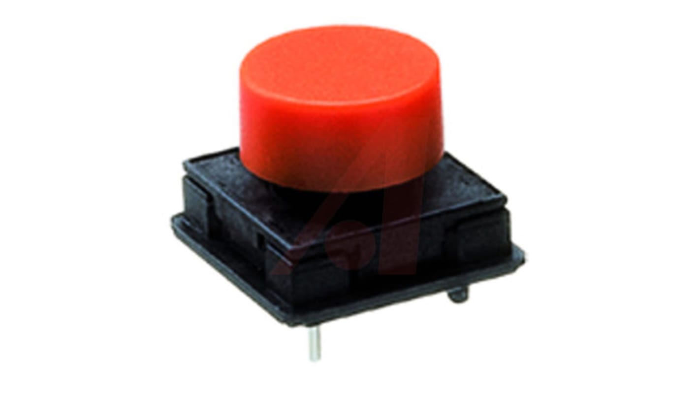 IP40 Red Key Cap Tactile Switch, SPST 125 mA Through Hole