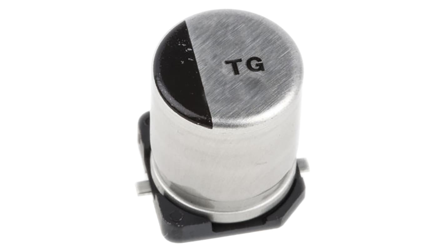 Condensador electrolítico Panasonic serie TG, 330μF, ±20%, 50V dc, mont. SMD, 12.5 (Dia.) x 13.5mm