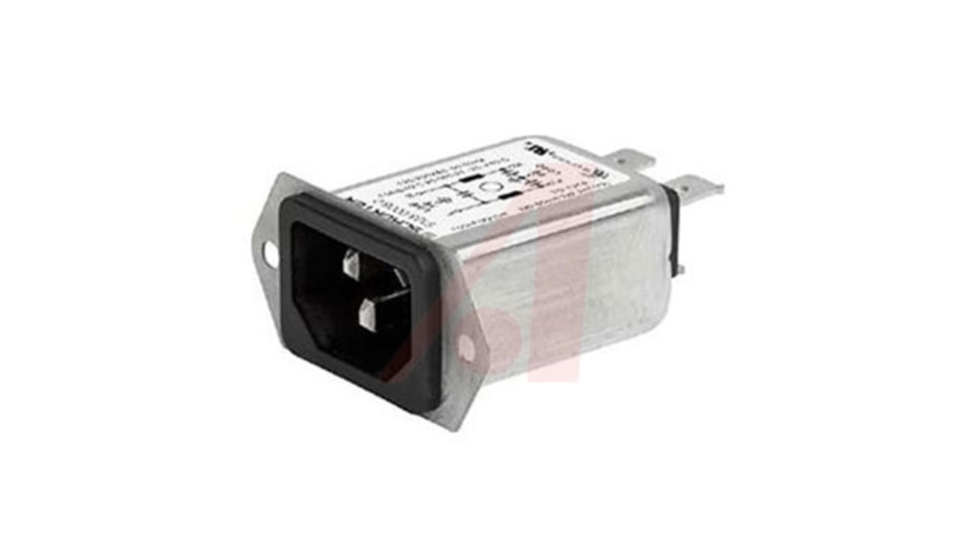 Conector IEC C14, C18 macho Schurter, Recto, Montaje en Panel, 250 V, 10A