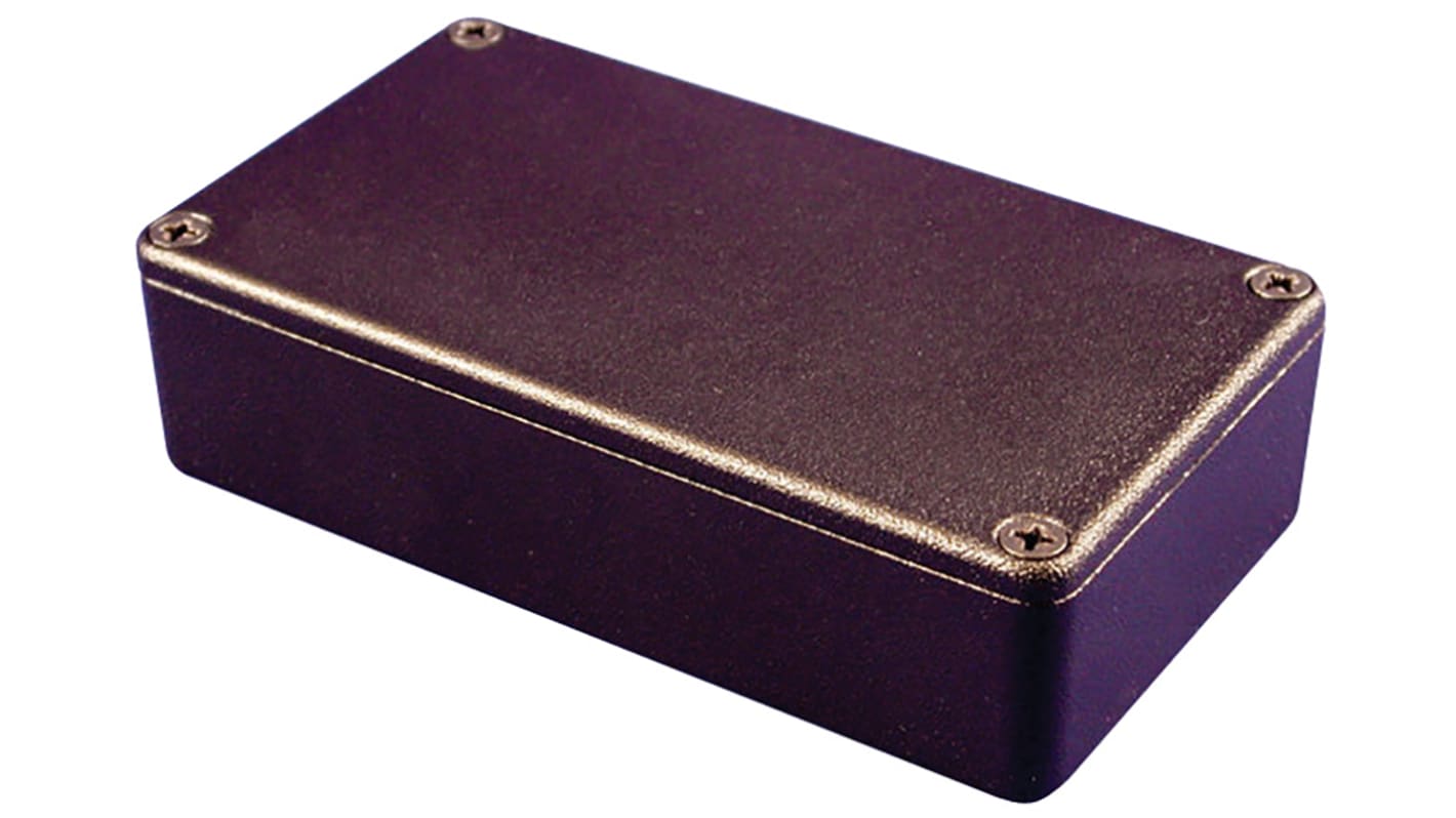 Hammond 1550 Series Black Die Cast Aluminium Enclosure, IP54, Black Lid, 115 x 64 x 51mm