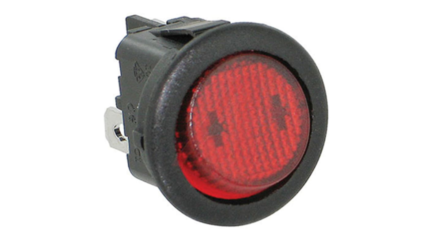 Cherry Illuminated SPST, On-Off Rocker Switch Panel Mount