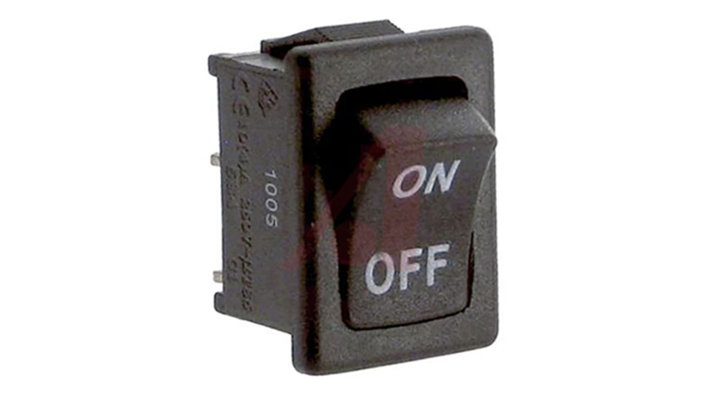 Interruptor de balancín, SRB22A2DBBNN, Contacto SPST, On-Off, 10 A, No, Negro