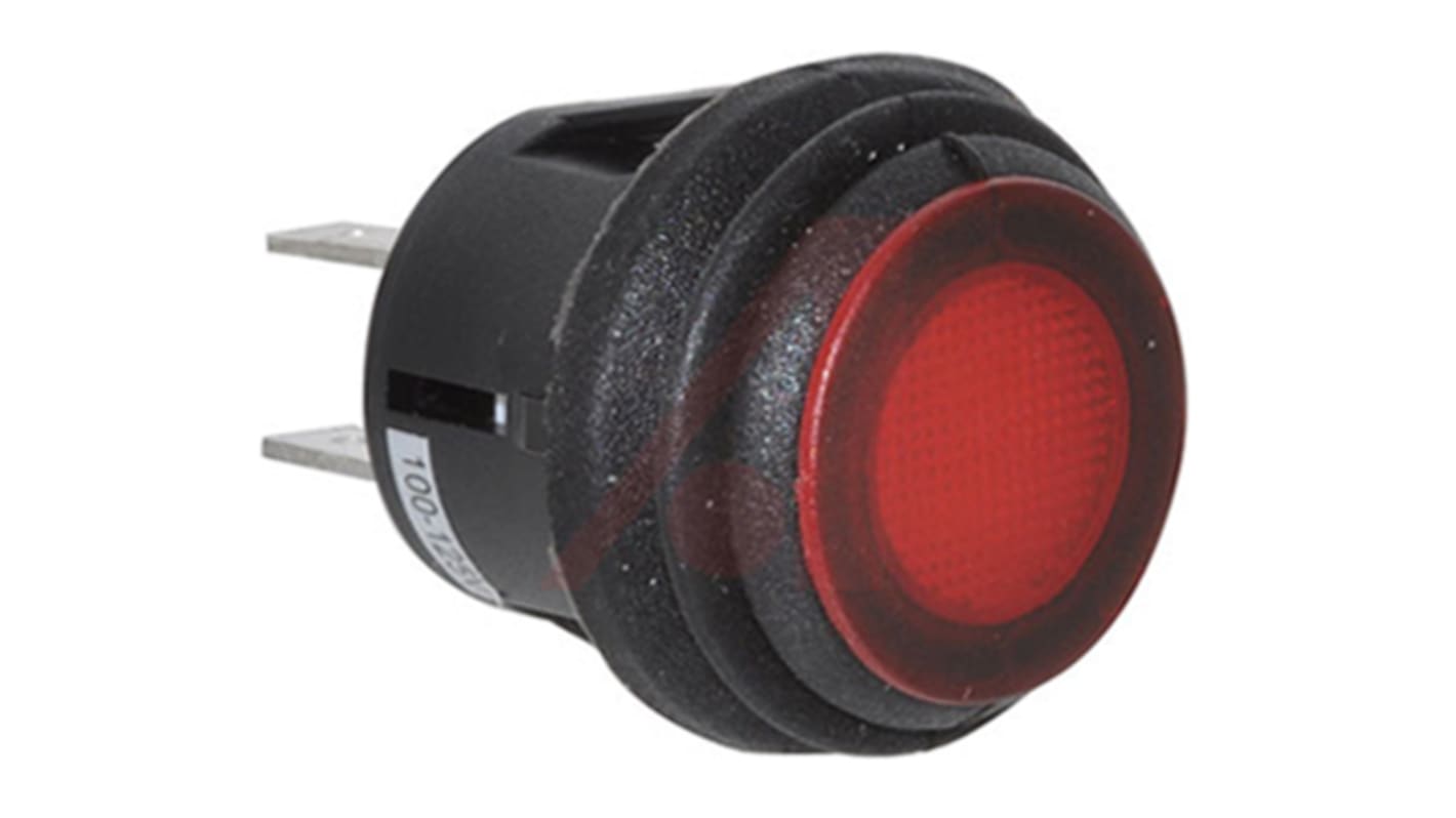 Interruptor de balancín, KFB3ALA2RBB, Contacto DPST, On-Off, 10 A, Iluminado, Rojo, IP65