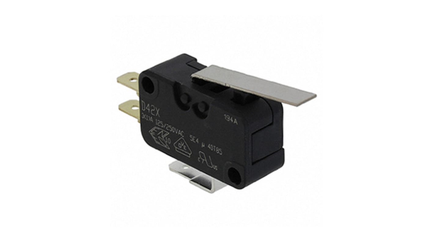 ZF Straight Lever Microswitch, Quick Connect Terminal, 3 A, SP-CO, IP50