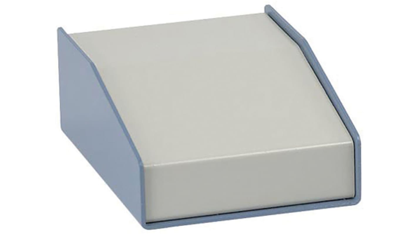 Contenitore per elettronica Hammond con frontale inclinato 357 x 183 x 102mm, in Alluminio, col. Beige/Blu