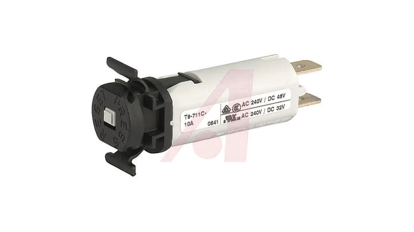 Schurter Thermal Magnetic Circuit Breaker - T9-711 Single Pole Snap In, 10A Current Rating