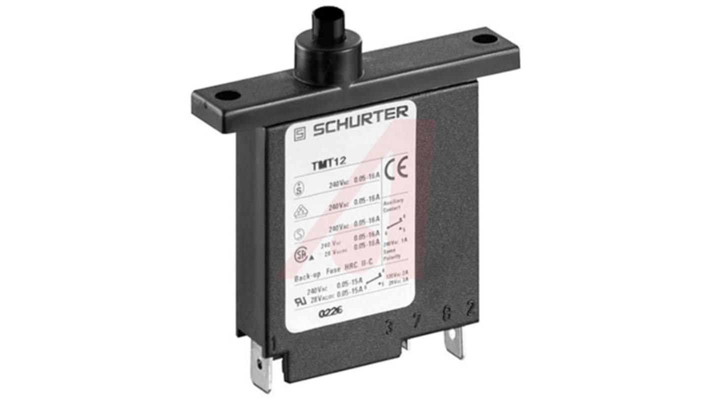 Schurter Thermal Magnetic Circuit Breaker - Single Pole 48 V dc, 240 V ac Voltage Rating Panel Mount, 3A Current Rating