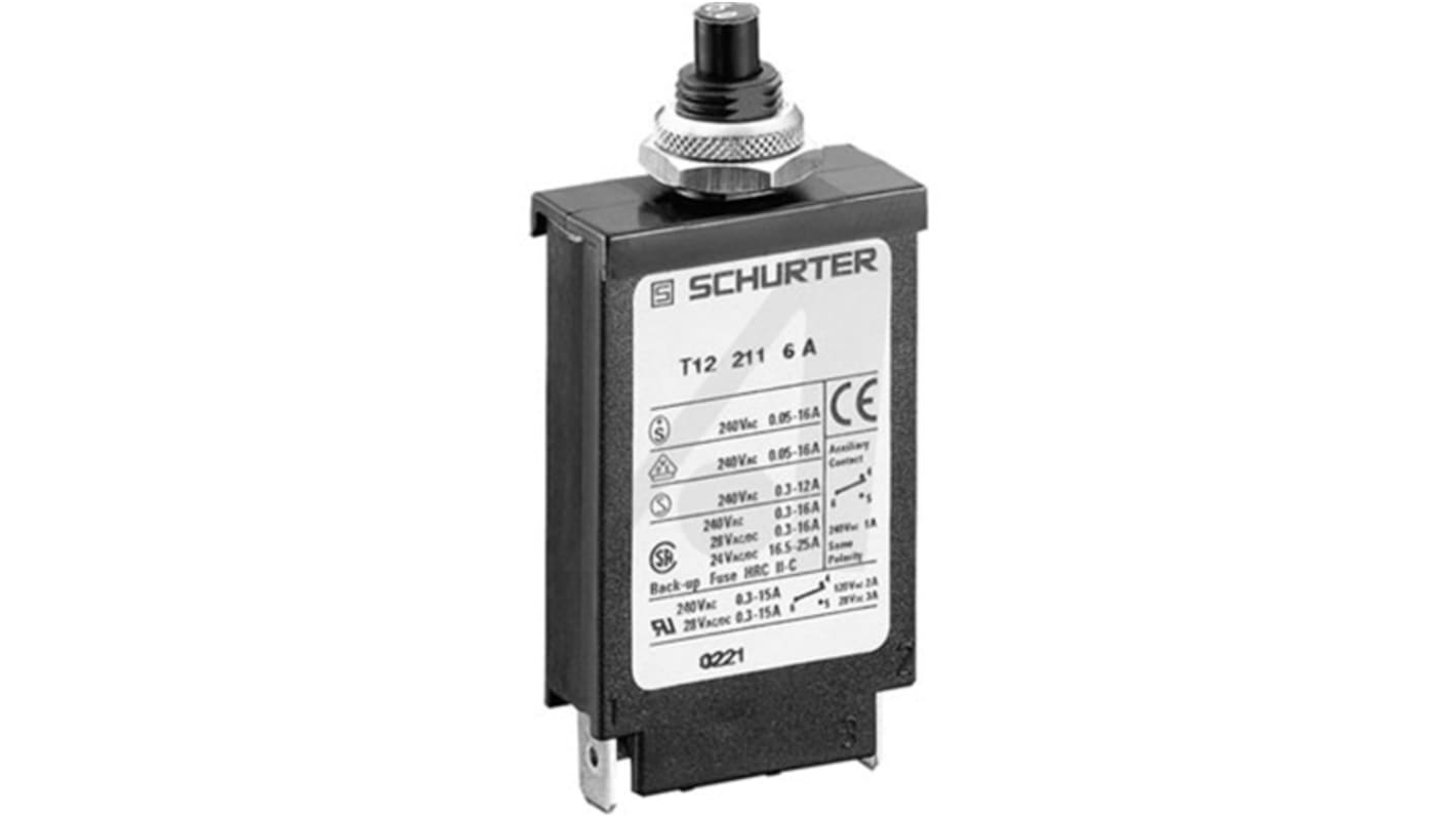4410.0655 Schurter Snap In T12211 Single Pole Thermal