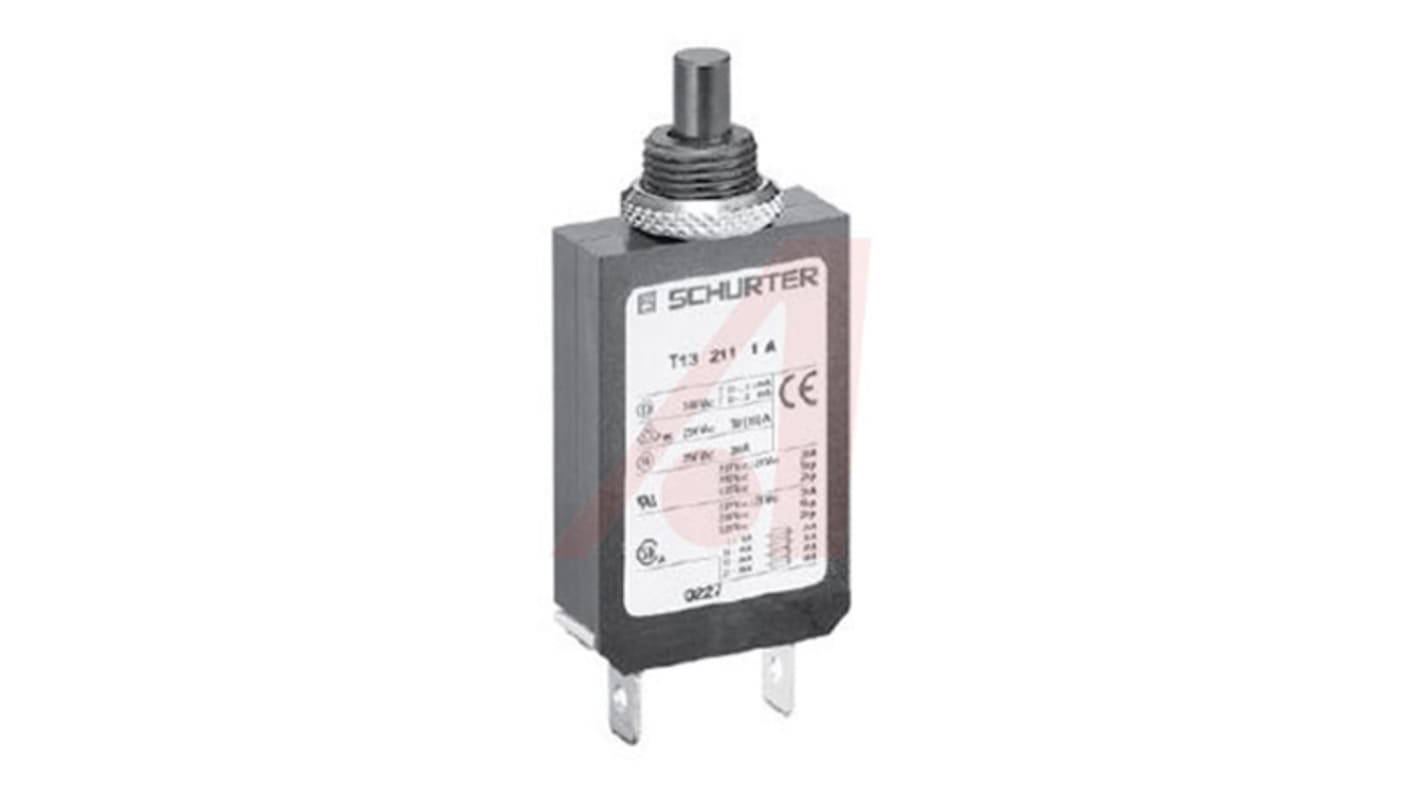 Schurter Thermal Magnetic Circuit Breaker - T13-211 Single Pole Snap In, 20A Current Rating