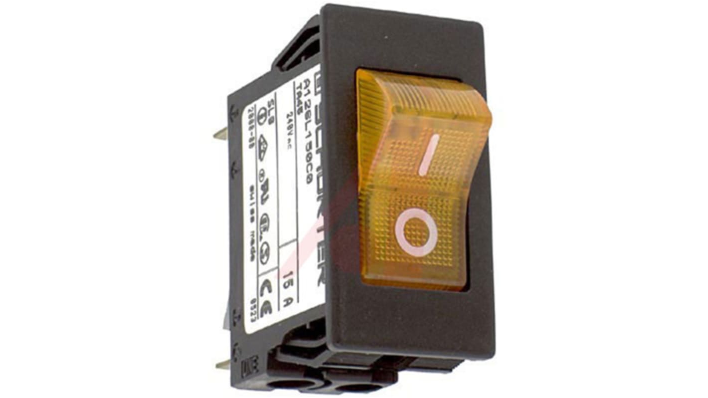 Schurter Circuit Breaker Switch - 220 → 240V Voltage Rating Snap In, 15A Current Rating