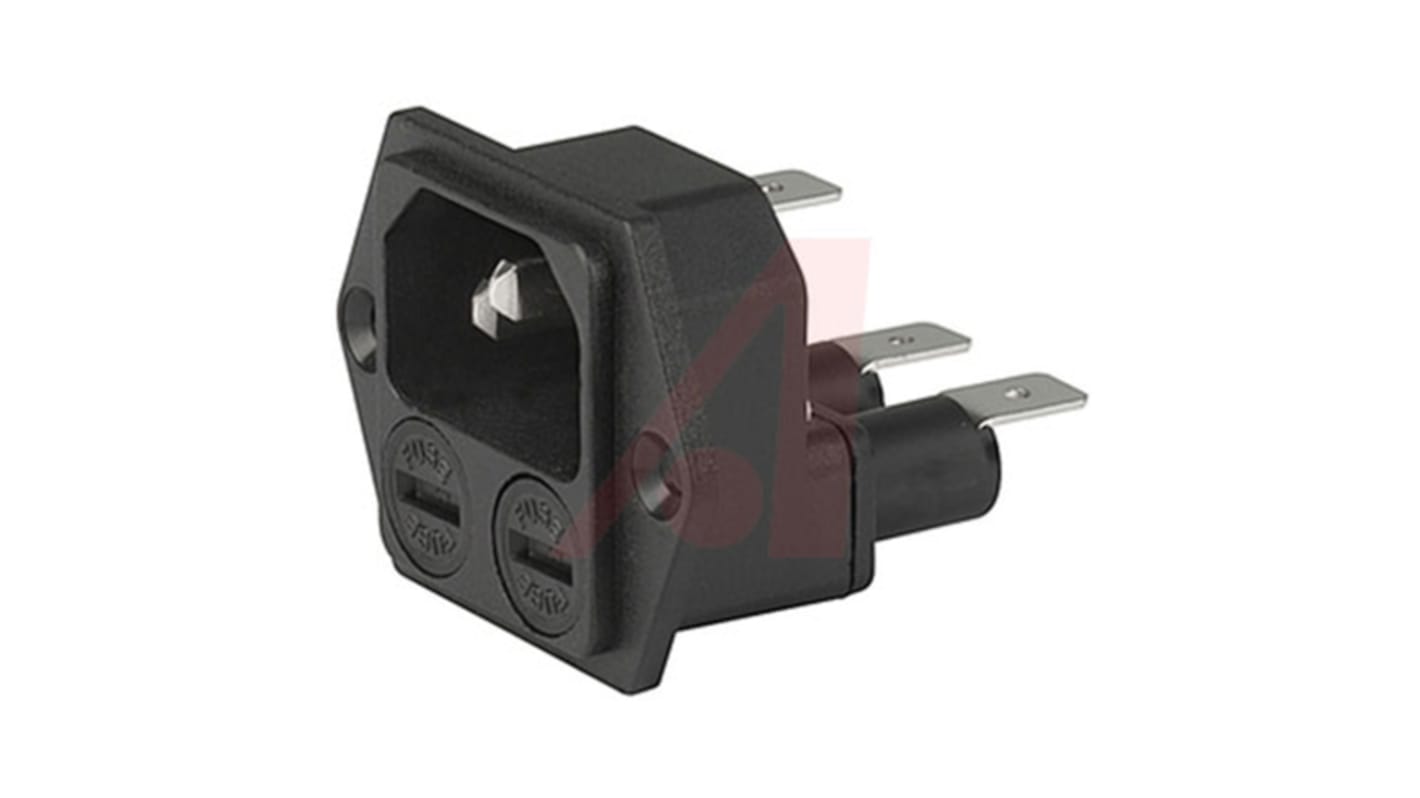 Schurter C14, C18 Panel Mount IEC Connector Male, 10A, 250 V