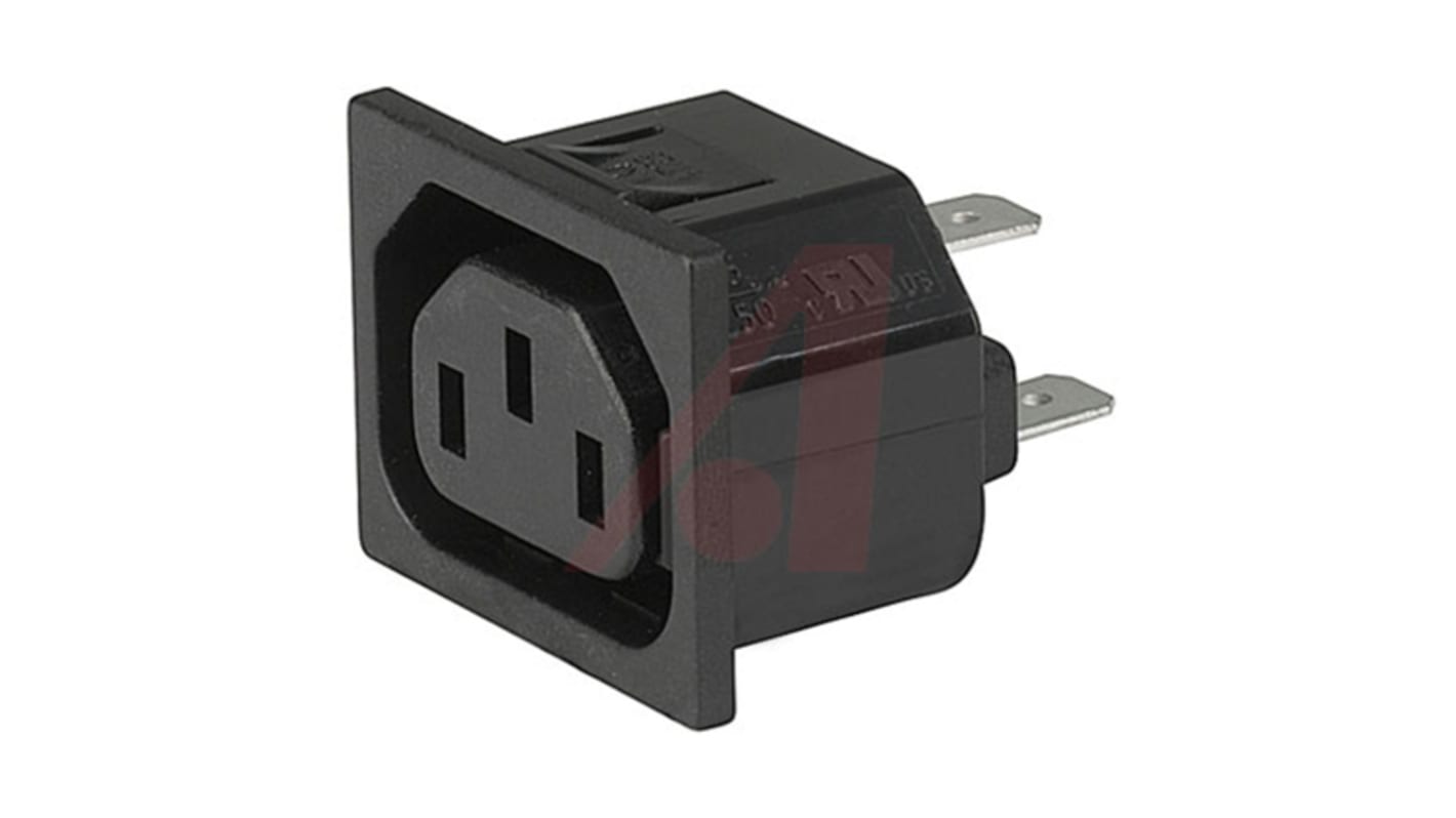 Schurter F Snap-In IEC Connector Socket, 10A, 250 V