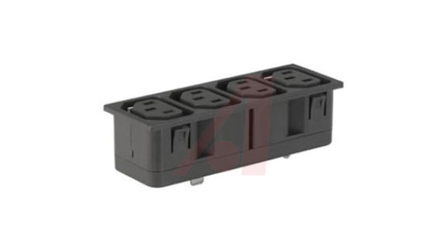 Conector IEC F hembra Schurter, Encaje a Presión, 250 V, 10A