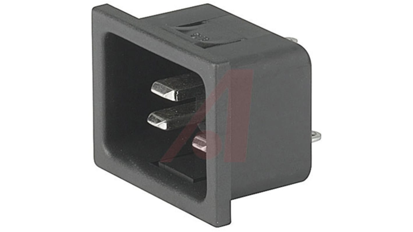 Conector IEC C20 macho Schurter, Encaje a Presión, 250 V, 16A