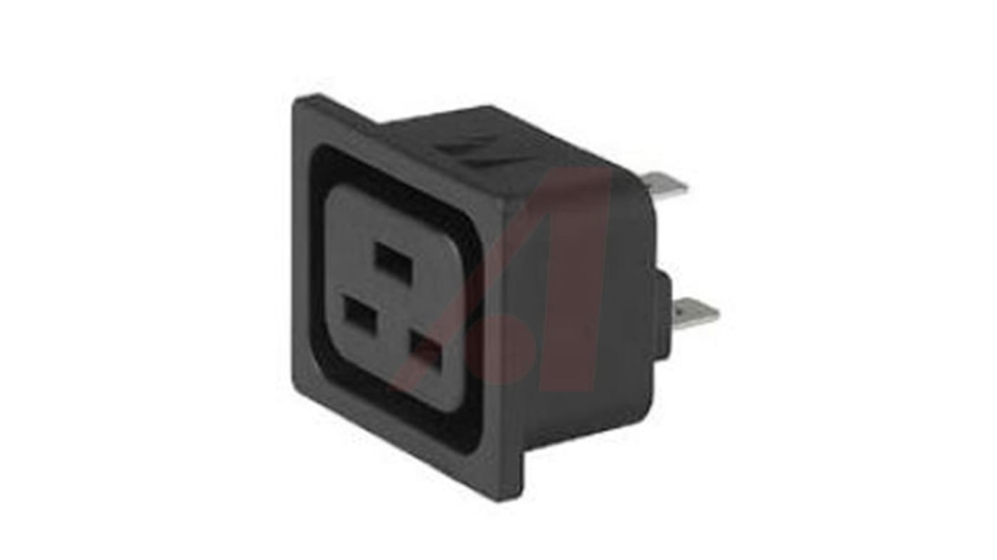 Conector IEC J hembra Schurter, Encaje a Presión, 250 V, 16A