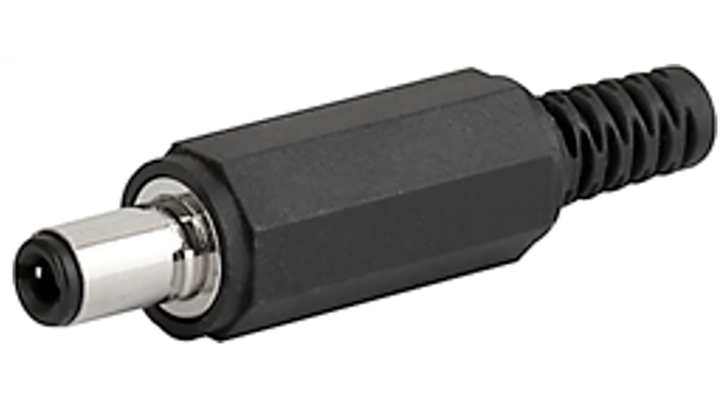 DC tápcsatlakozó dugó Egyenes, 500.0mA, 12.0 V, Kábelre szerelhető, hossz: 46.5mm