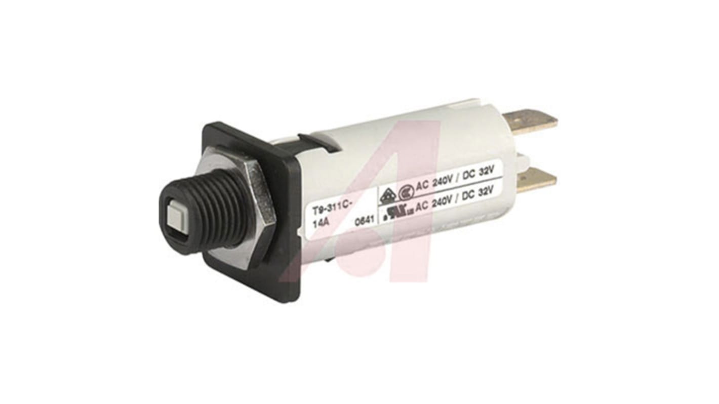 Schurter Thermal Magnetic Circuit Breaker - T9-311 Single Pole 48 V dc, 240 V ac Voltage Rating Snap In, 3A Current