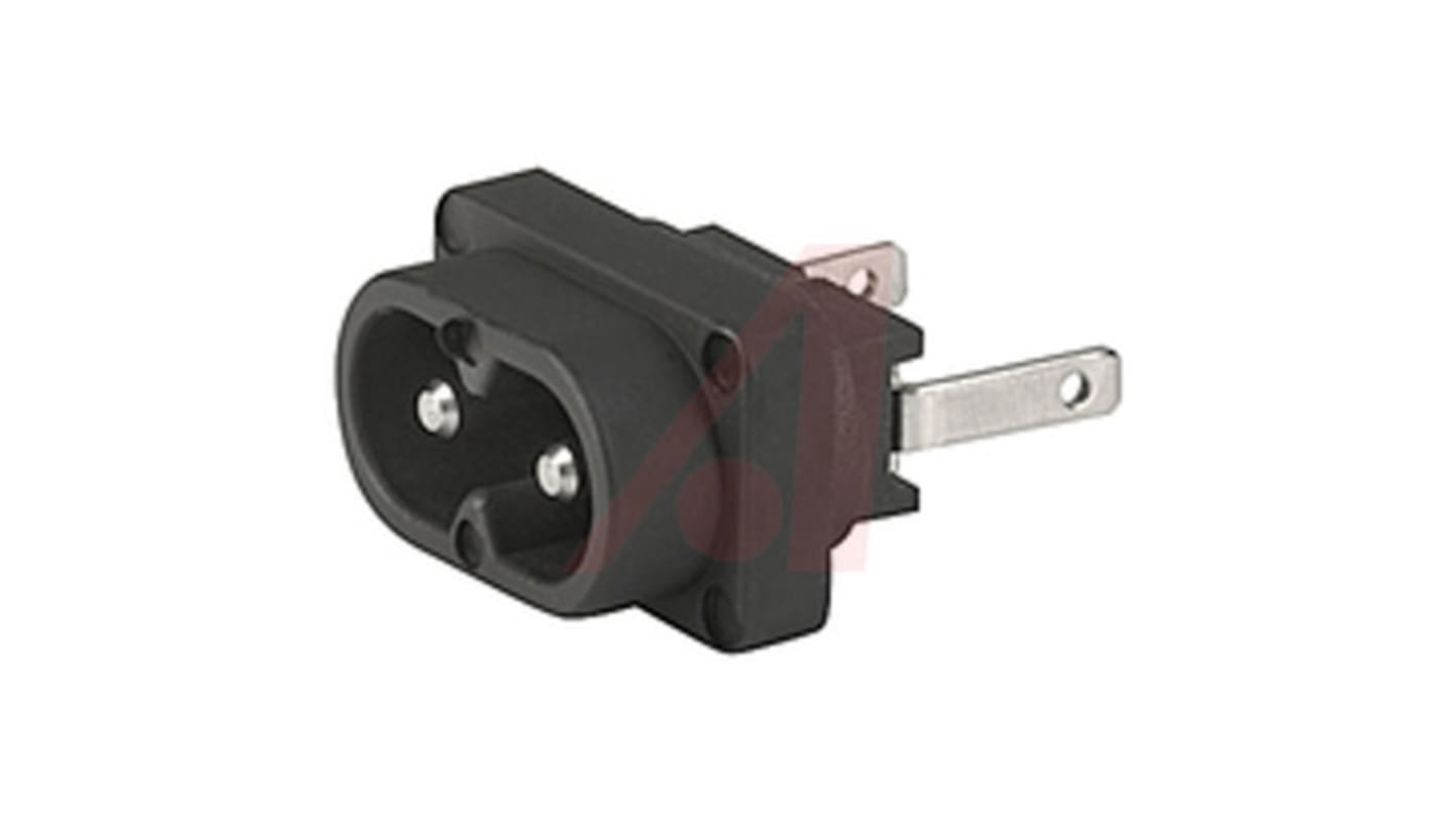 Conector IEC C8 macho Schurter, Recto, Encaje a Presión, 250 V, 2.5A, , con interruptor