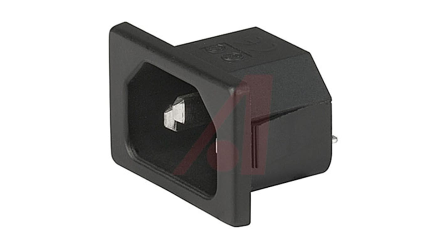 Conector IEC C14 macho Schurter, Recto, Encaje a Presión, 250 V, 10A, , con interruptor