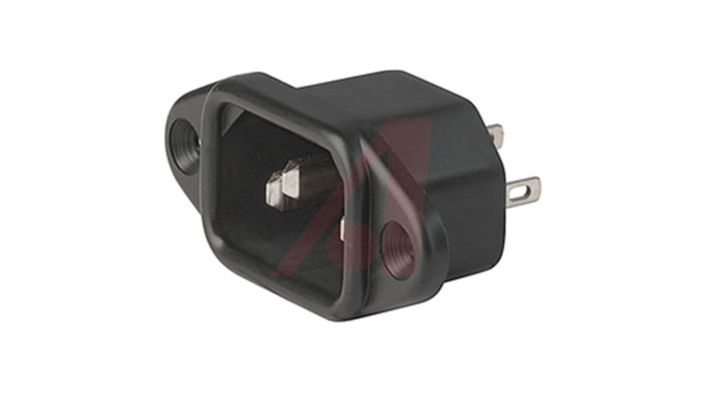 Conector IEC C14 macho Schurter, Montaje en Panel, 250 V, 10A