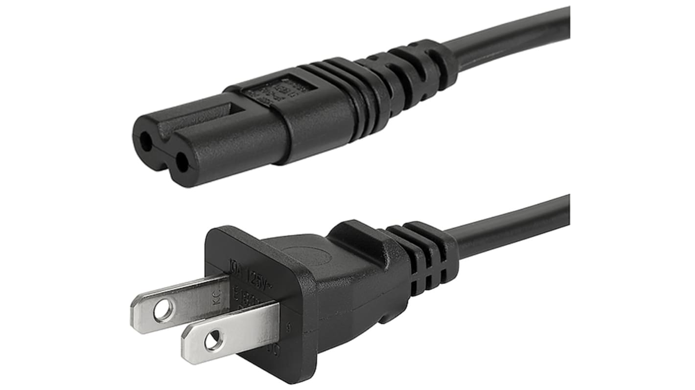 6010.5274 Schurter IEC C7 Socket to Type A US Plug Plug Power Cord