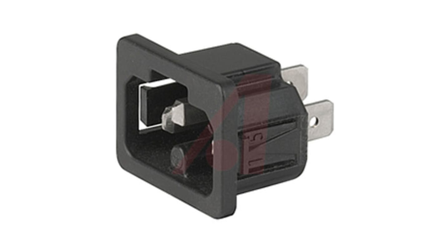 Schurter C16A Snap-In IEC Connector Male, 10A, 250 V