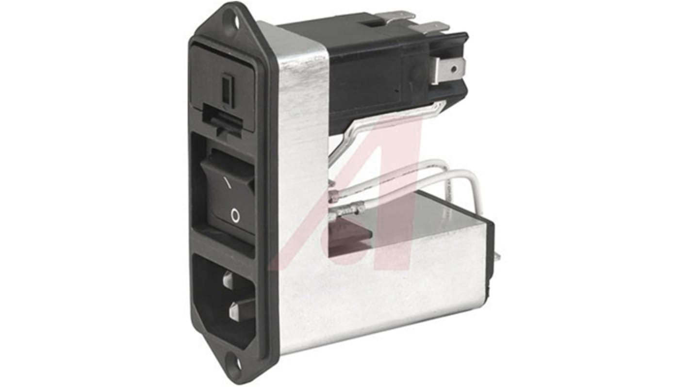 Filtro IEC Schurter con conector C14, 125 V ac, 250 V ac, 4A, 50 Hz, 60 Hz, con 2 fusibles de 5 x 20 mm, 6.3 x 32 mm,