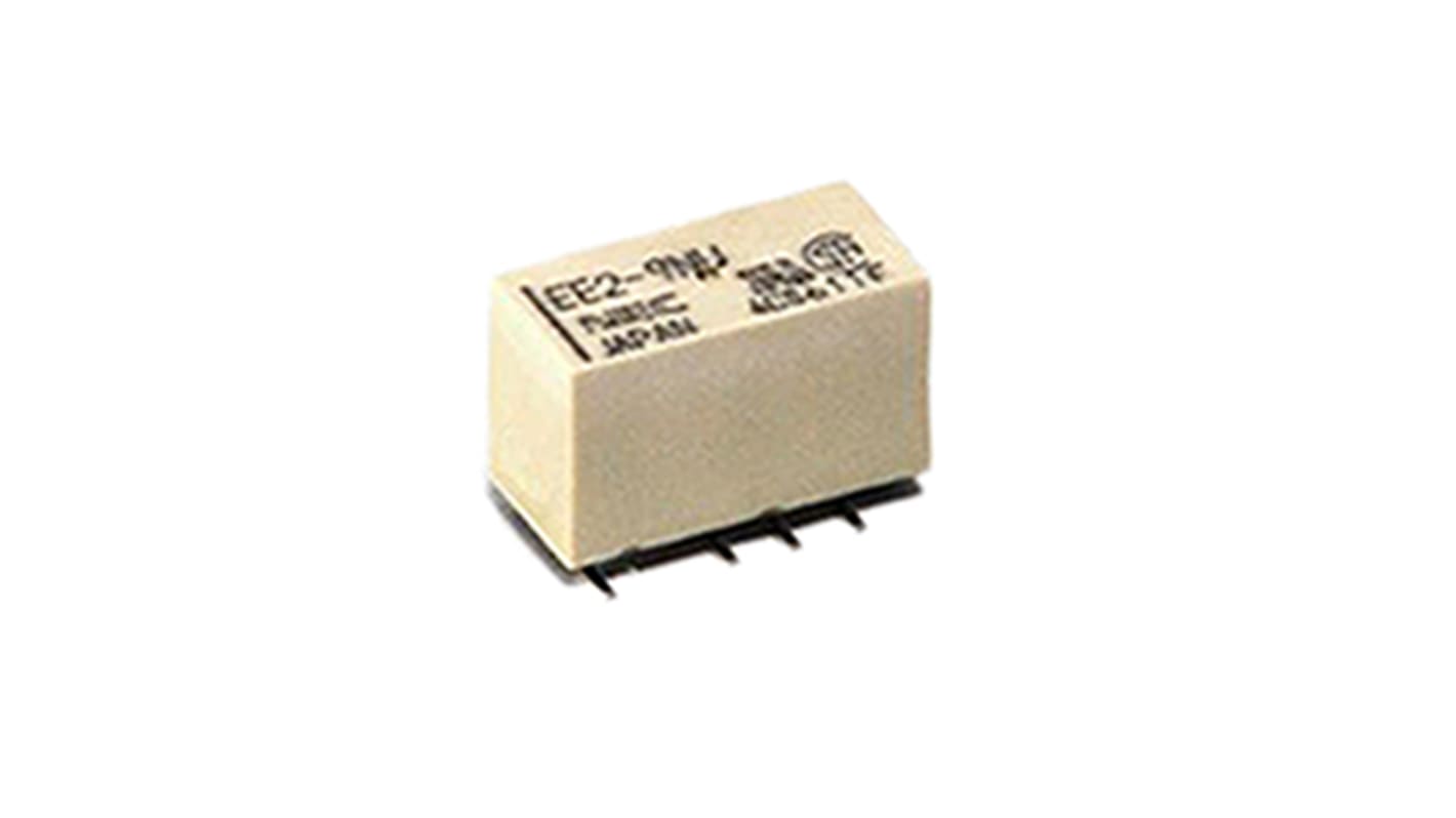 Jelrelé DPDT, Nyomtatott áramkörre szerelhető, 2 A, 24V dc, használható:(Elektronikus kapcsolási rendszerek, PBX,