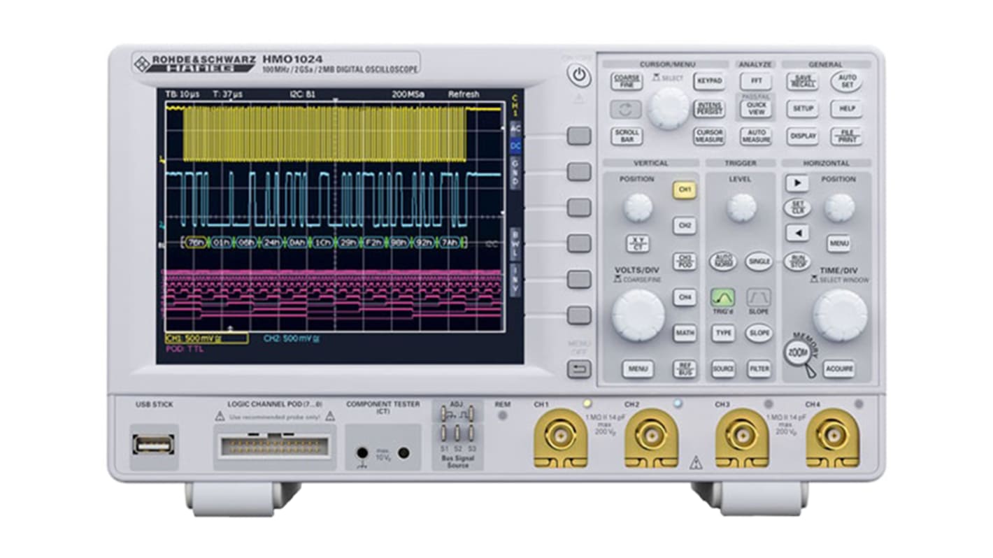 Oscilloscopio a segnali misti Rohde & Schwarz, 100MHz, 8 bit/4 analogici