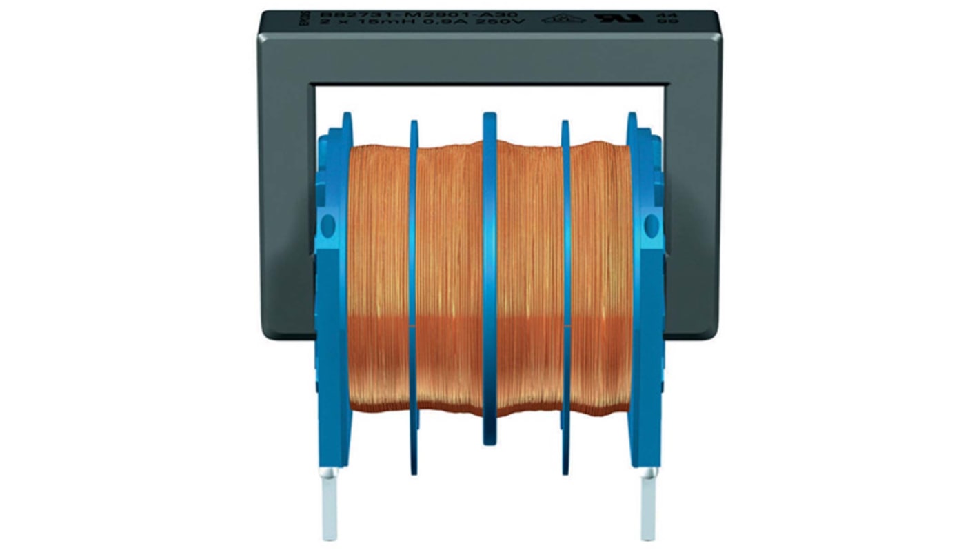 EPCOS 6.8 mH -30 → +50% Ferrite Power Line Choke, Max SRF:10kHz, 1.3A Idc, 280mΩ Rdc 250 V ac, B82731M