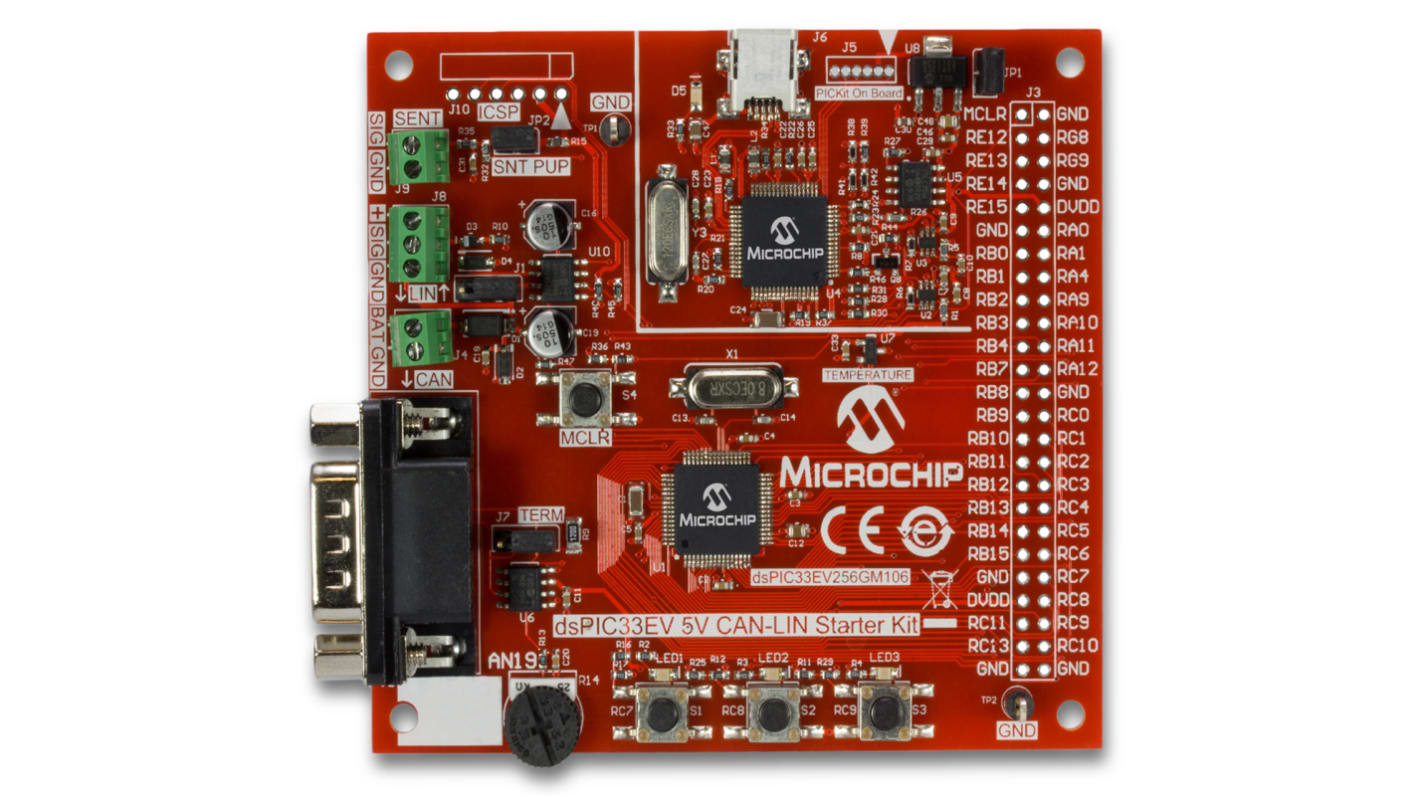 MicrochipEntwicklungskits Interface, dsPIC33EV 5V CAN-LIN STARTER KIT DM330018 Entwicklungskit