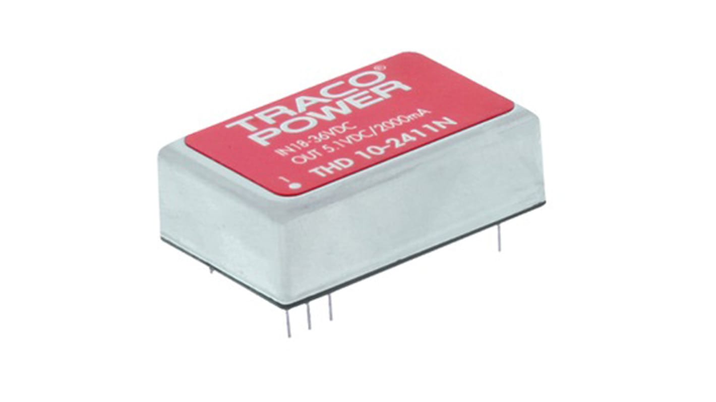 TRACOPOWER DC-DCコンバータ Vout：5V dc 9 → 18 V dc, 10W, THD 10-1211N