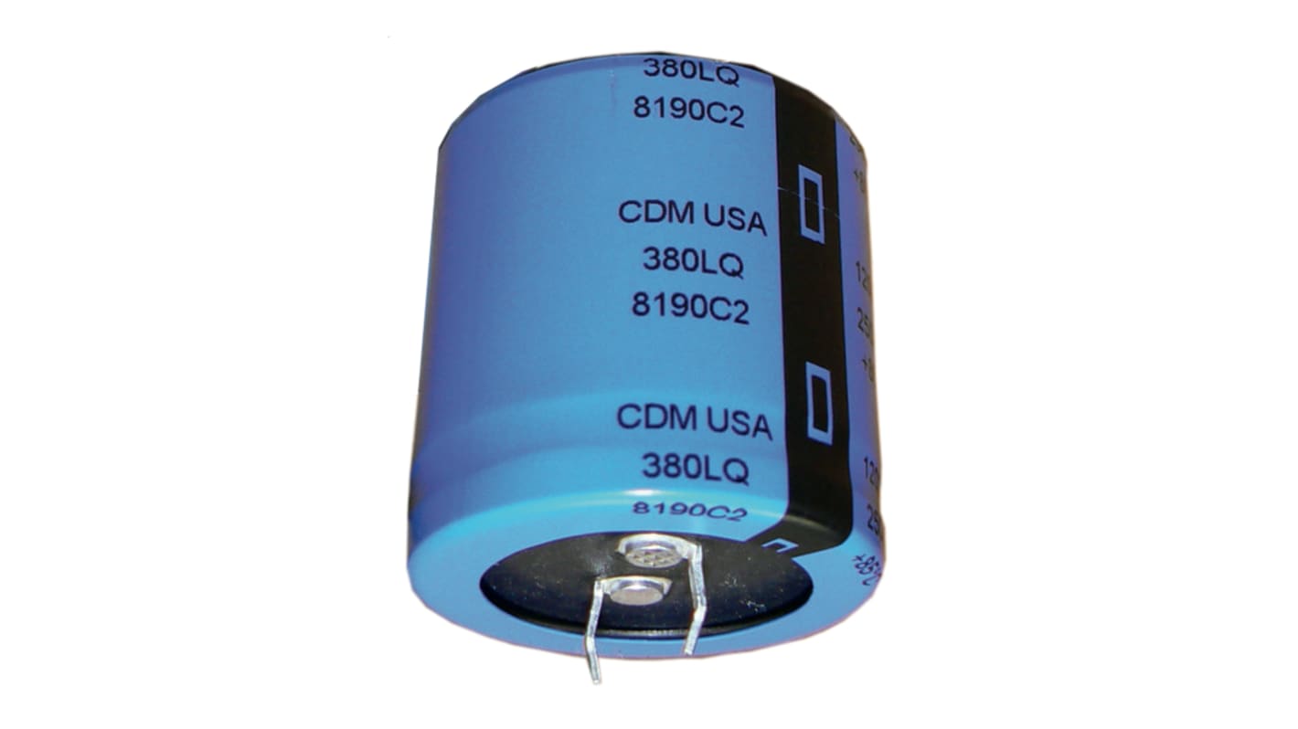 Cornell-Dubilier 380LQ, THT Elektrolyt Kondensator 220μF ±20% / 400V dc, Ø 25mm x 30mm, +85°C