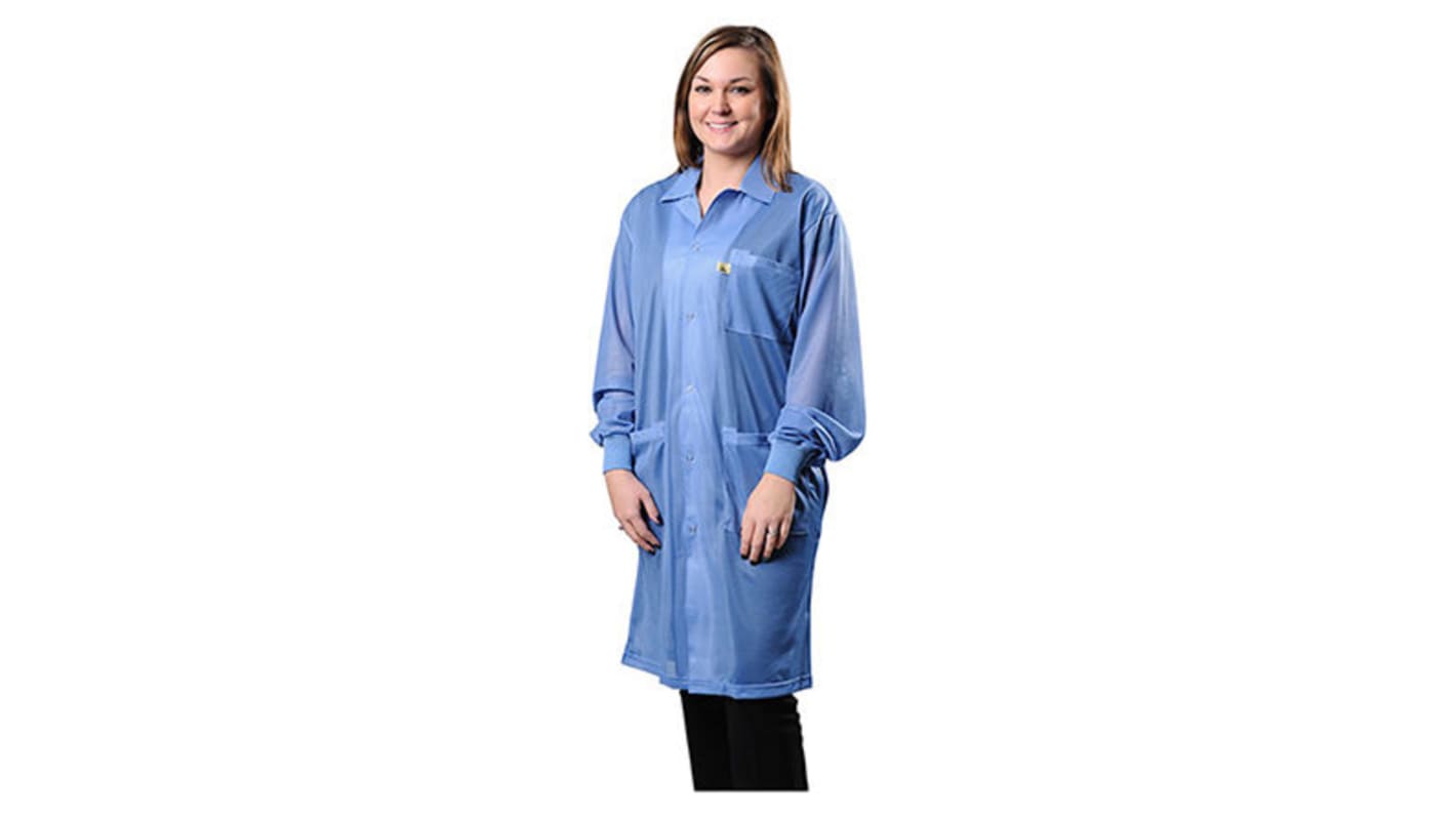 Lab Coat,4mm Snap,Blue,Medium