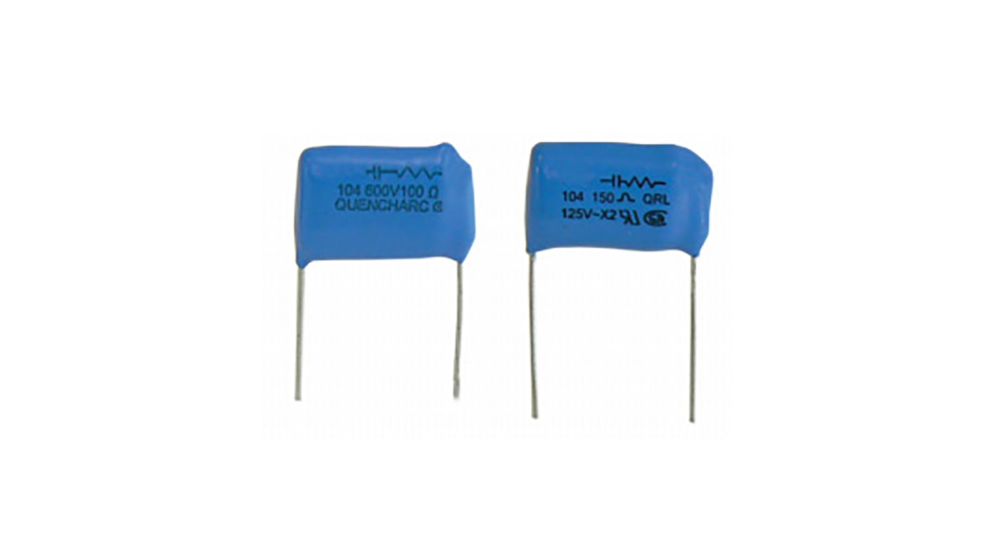 Cornell-Dubilier RC Capacitor 250nF 150Ω Tolerance ±20% 250 V ac, 600 V dc 1-way Through Hole Q Series