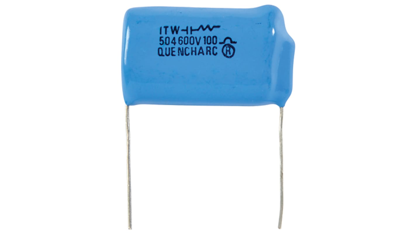 Cornell-Dubilier RC Capacitor 500nF 100Ω Tolerance ±20% 250 V ac, 600 V dc 1-way Through Hole Q Series