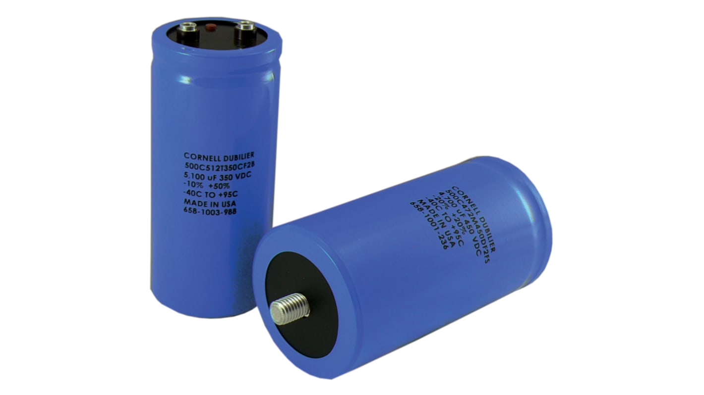 Cornell-Dubilier 4000μF Electrolytic Capacitor 100V dc, Screw Mount - 500C402T100BA2B