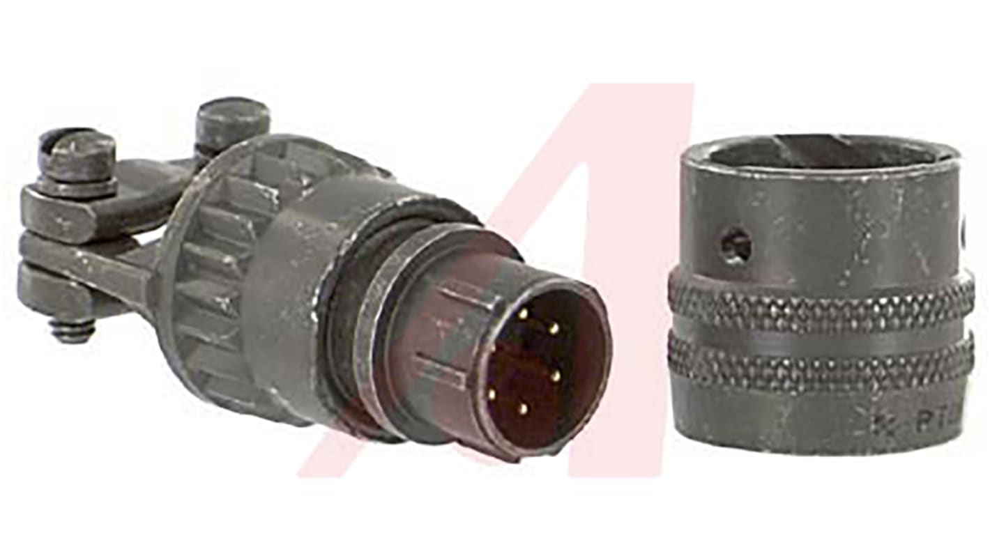 Amphenol Socapex, PT 6 Way Cable Mount MIL Spec Circular Connector Plug, Pin Contacts,Shell Size 10, Bayonet,