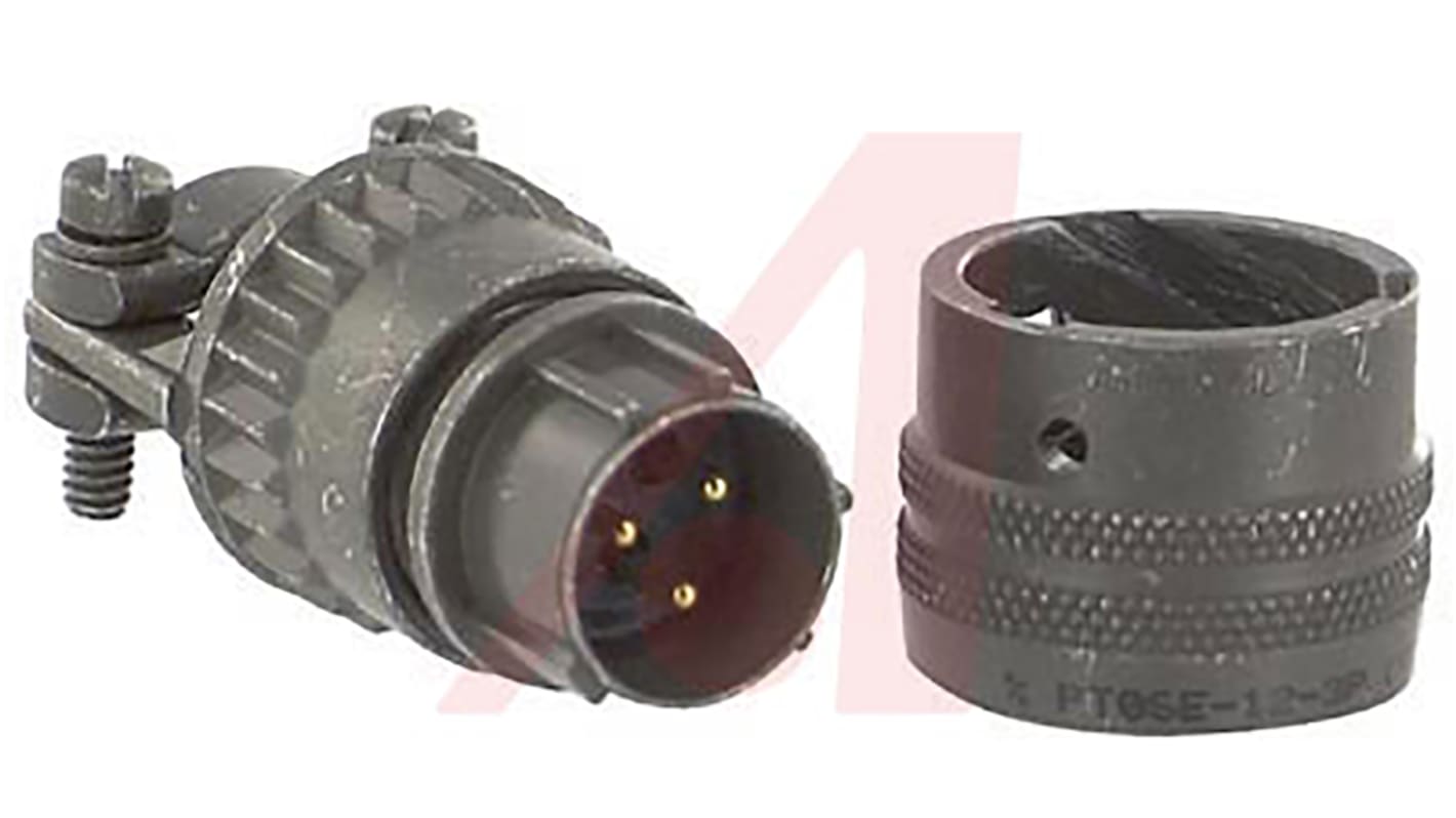 Amphenol Socapex, PT 3 Way Cable Mount MIL Spec Circular Connector Plug, Pin Contacts,Shell Size 12, Bayonet,