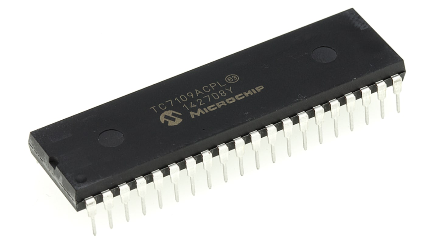 Microchip A/Dコンバータ, 12ビット + 符号, ADC数:1, 0.01ksps, TC7109ACPL