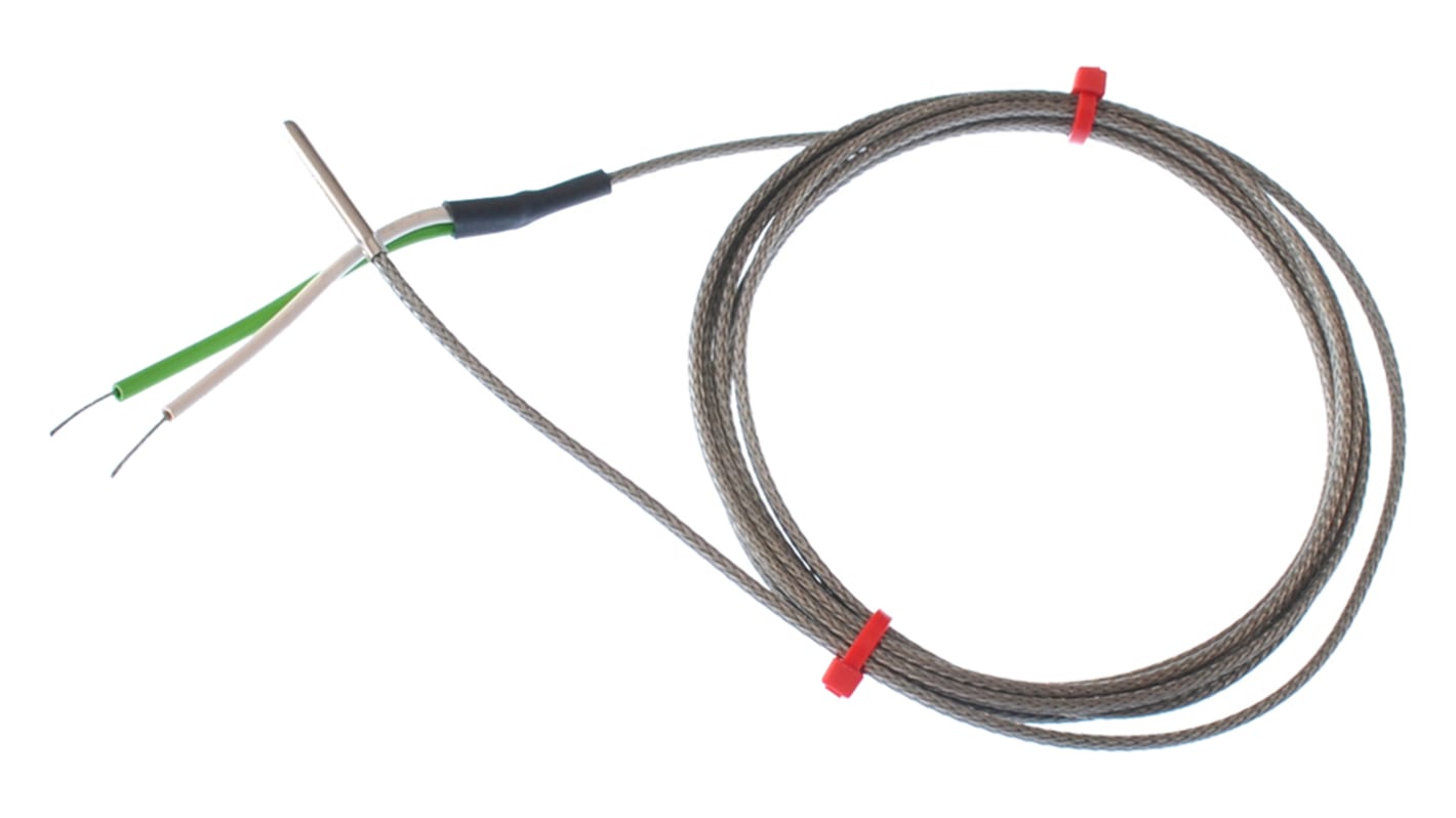 Termopar tipo J RS PRO, Ø sonda 3.18mm x 25mm, temp. máx +350°C, cable de 2m, conexión Extremo de cable pelado