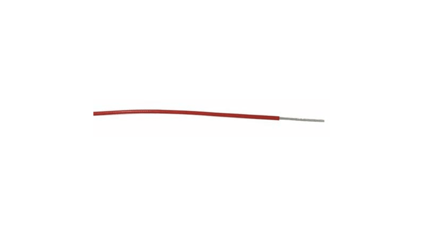 RS PRO Einzeladerleitung 0,13 mm², 26 AWG 100m Rot MPPE isoliert Ø 1mm 7/0,16 mm Litzen UL11028