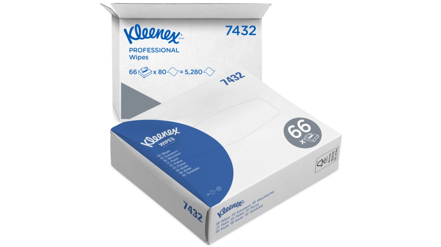 Kimberly Clark White Wipe, 66 Per Package 110mm, X 185mm